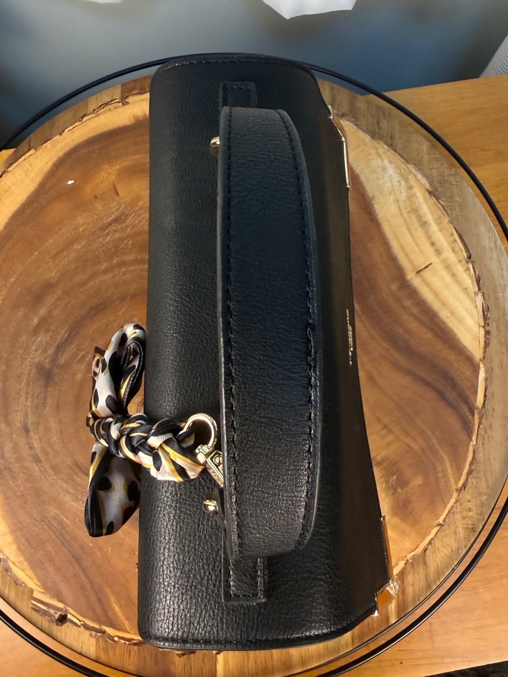 Dune London Black Tan & Cream Structured Satchel Crossbody Bag w/ Charm NWOT - Picture 9 of 10